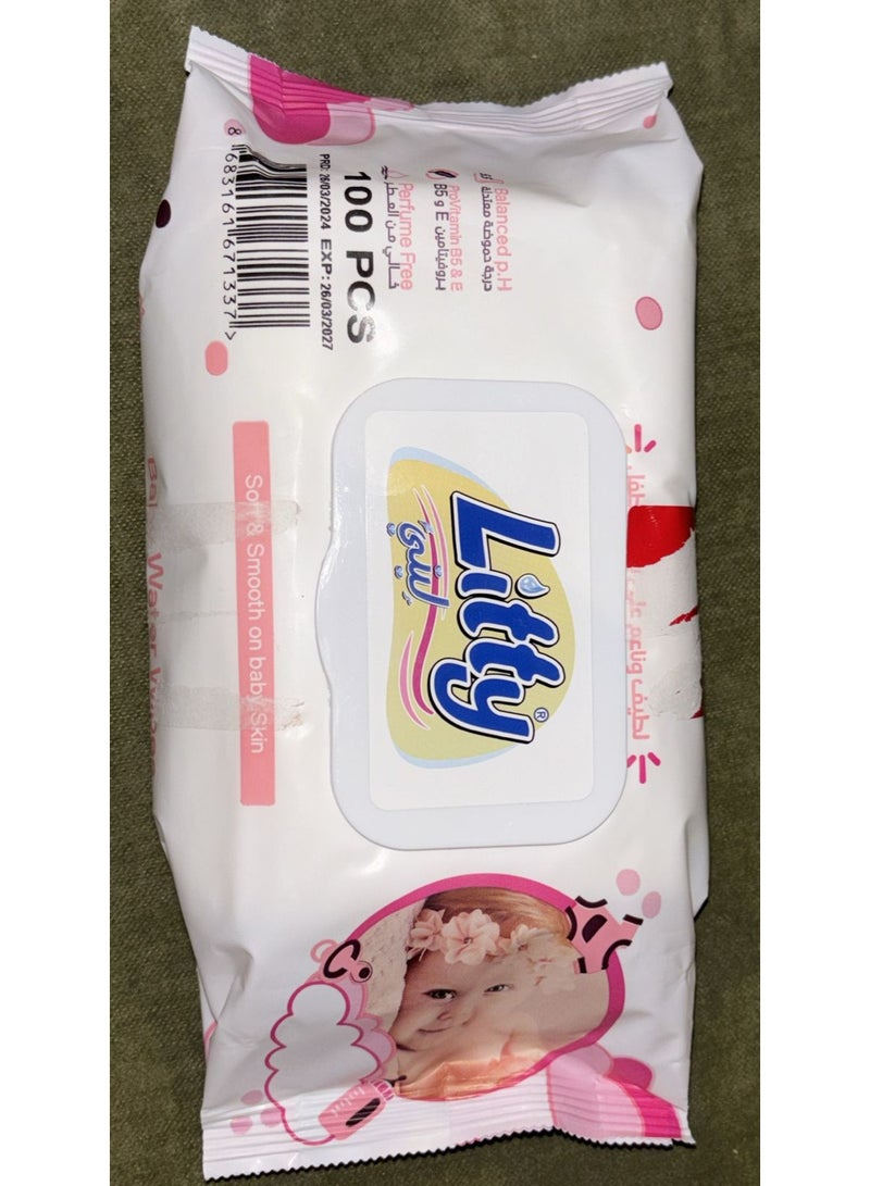 Liffy Baby Wet Wipes – Perfume Free – pH Balanced – 100 Wipes